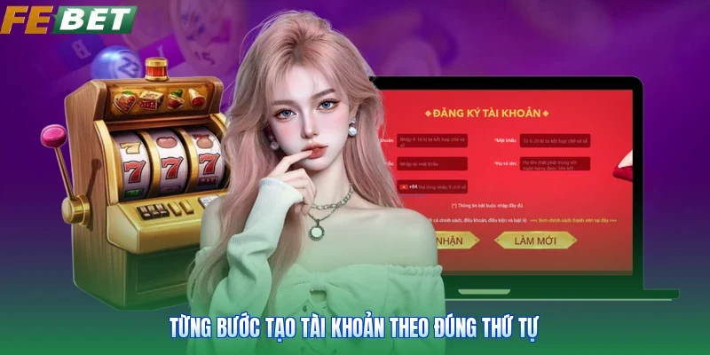 Từng bước tạo tài khoản theo đúng thứ tự